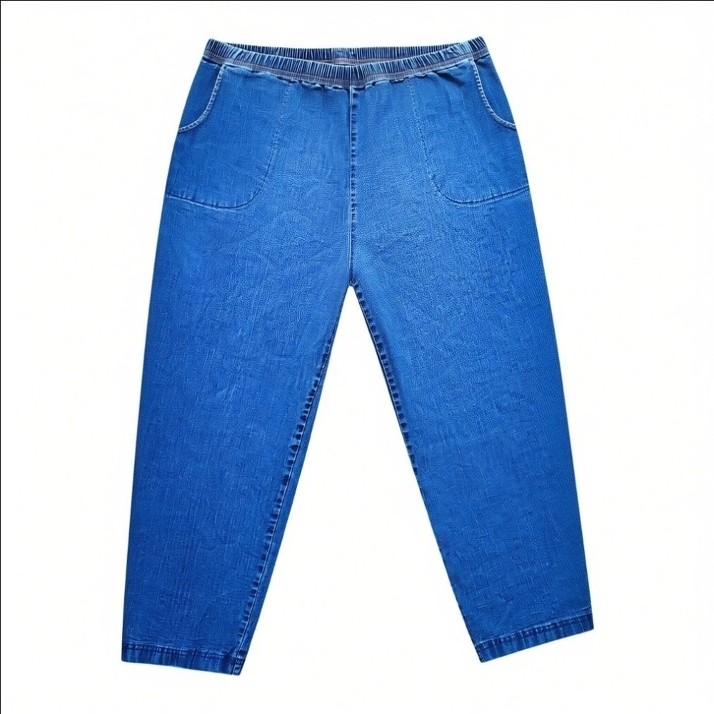 Croft & Barrow Jeans Womens Plus Size 3X Short Blue Denim‎ Pull On Comfort